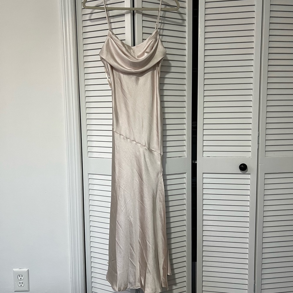 Wanted On The Dance Floor Midi Dress Champagne